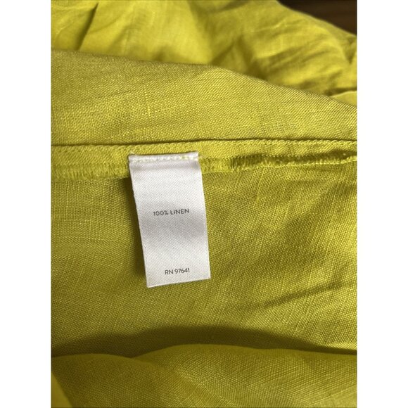 J Jill Love Linen Womens 100% Linen Sz S Lime Green Long Sleeve Beach Workwear - Picture 7 of 8